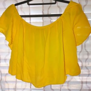 Forever 21 Yellow Off Shoulder Top